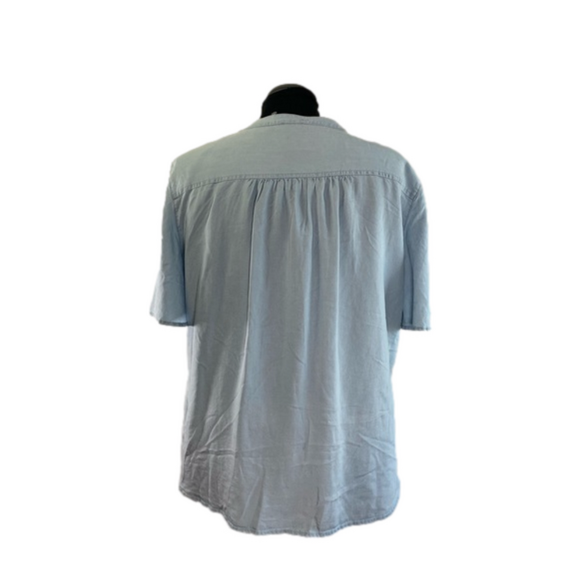 Chicos Blue Cutaway Neck Top NWOT Size 3 = 18/18 SKU0094 - Picture 4 of 8